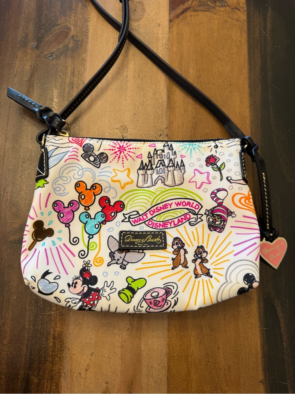 Disney x Dooney & Bourke White Sketch Nylon Crossbody Bag